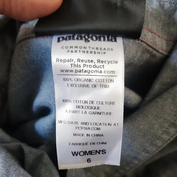 Patagonia Women’s Modest Denim Shirt Dress Blue Size 6 - Picture 9 of 9